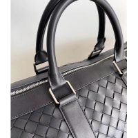 Top Quality Bottega Veneta Intrecciato Leather Medium Intrecciato Duffle Bag 650066 Black 2024