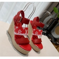 Trendy Design Louis Vuitton Starboard Wedge Gradient Sandals Red 321002