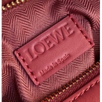 Super Quality Loewe Mini Puzzle bag in Satin Calfskin with Wide Leather Strap L2074 Rose Pink 2024