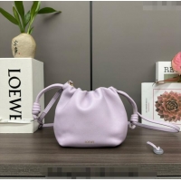 Best Price Loewe Mini Flamenco Purse bag in mellow nappa lambskin 262333 Light Purple 2024