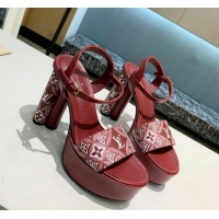 Duplicate Louis Vuitton Since 1854 Platform Sandals 11.5cm Burgundy 321013