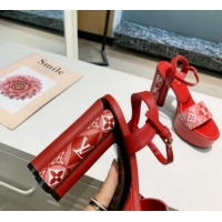 Luxury Cheap Louis Vuitton Since 1854 Platform Sandals 11.5cm Red 0321014