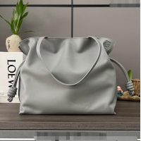 Best Price Loewe Large Flamenco clutch in nappa calfskin 062350 Pearly Grey 2024