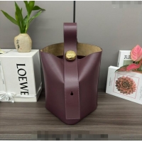 Reasonable Price Loewe Medium Pebble Bucket bag in mellow calfskin 062341 Dark Burgundy 2024