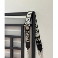 Top Quality Loewe Logo Embroidered Shoulder Strap 4x105cm 031401 Black/Silver 2024