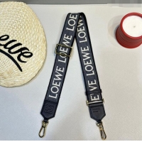 Top Quality Loewe Logo Embroidered Shoulder Strap 4x105cm 031402 Black/White/Gold 2024