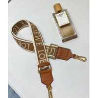 Top Quality Loewe Logo Embroidered Shoulder Strap 4x105cm 031403 Brown/White 2024