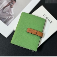 Reasonable Price Loewe Bifold Wallet in Grained Calfskin L2119 Green 2024