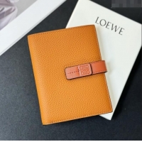 Best Price Loewe Bifold Wallet in Grained Calfskin L2119 Brown 2024