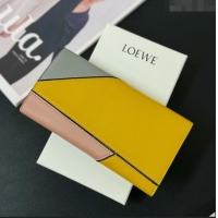 Good Product Loewe Puzzle Long Wallet L2113 Yellow/Grey 2024