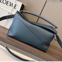 Shop Grade Loewe Large Puzzle Bag in Grained Calfskin L2107 Blue 2024