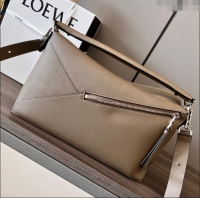 Promotional Loewe Large Puzzle Bag in Grained Calfskin L2107 Beige 2024