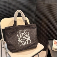 Well Crafted Loewe Raffia Straw Anagram Tote bag 040203 Black 2024