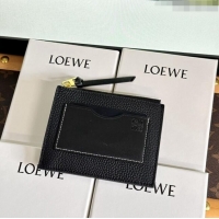 Best Price Loewe Large Coin Card Holder in Soft Grained Leather 0402 Black 2024