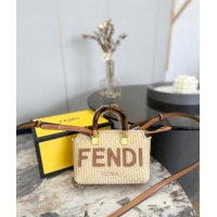 Pretty Style Fendi Straw By The Way Boston Mini Bag F0402 2024