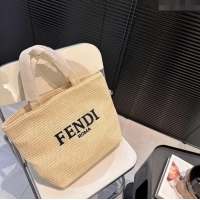 Top Quality Fendi Straw Tote bag 040201 Khaki 2024