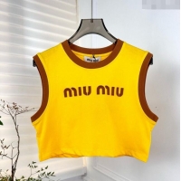 Trendy Design Miu Miu Cotton Short Vest M032717 Yellow 2024