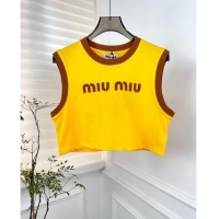 Trendy Design Miu Miu Cotton Short Vest M032717 Yellow 2024