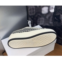 Best Price Dior Walk'n'Dior Platform Sneakers in White and Black Houndstooth Embroidered Cotton 0226001