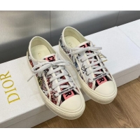 Perfect Dior Walk'n'Dior Sneakers in Flora Embroidered Cotton Pink 226002