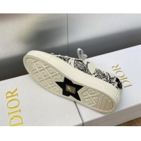 Charming Dior Walk'n'Dior Sneakers in Embroidered Cotton Black/White 226004