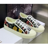 Shop Duplicate Dior Walk'n'Dior Sneakers in Embroidered Cotton Black 226008