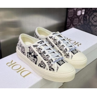 Buy Luxury Dior Walk'n'Dior Sneakers in Embroidered Cotton Black/White 226011