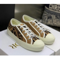 Durable Dior Walk'n'Dior Sneakers in Embroidered Cotton Beige 226012