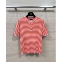 ​Promotional Chanel Wool Short-Sleeved Sweater CH032806 Orange/Purple 2024