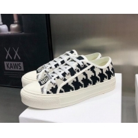 Popular Style Dior Walk'n'Dior Sneakers in Houndstooth Embroidered Cotton White/Black 226018