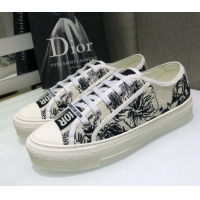 Perfect Dior Walk'n'Dior Sneakers in Embroidered Cotton Black/White 226023