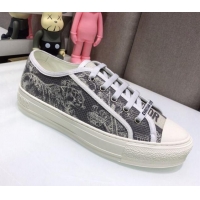 Best Price Dior Walk'n'Dior Sneakers in Embroidered Cotton Dark Grey 226028