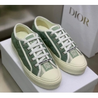 Good Product Dior Walk'n'Dior Sneakers in Cannage Cotton Green 226014