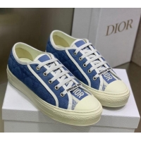 Hot Style Dior Walk'n'Dior Sneakers in Cannage Cotton Blue 226016