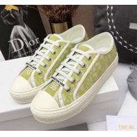 Cheap Price Dior Walk'n'Dior Sneakers in Oblique Embroidered Cotton Neon Green 226024