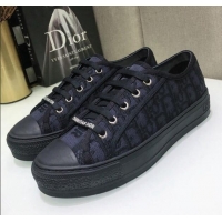 Good Quality Dior Walk'n'Dior Sneakers in Oblique Embroidered Cotton Black 226025