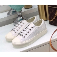 Sumptuous Dior Walk'n'Dior Sneakers in Oblique Embroidered Cotton White 0226047