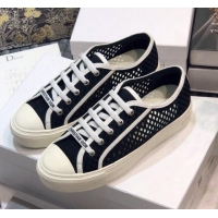 Duplicate Dior Walk'n'Dior Sneakers in Mesh and Embroidered Cotton Black 226034