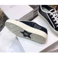 Duplicate Dior Walk'n'Dior Sneakers in Mesh and Embroidered Cotton Black 226034