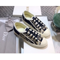 Stylish Dior Walk'n'Dior Sneakers in Embroidered Cotton Beige/Black 226040