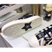 Stylish Dior Walk'n'Dior Sneakers in Embroidered Cotton Beige/Black 226040