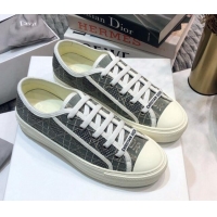 Sophisticated Dior Walk'n'Dior Sneakers in Cannage Embroidered Cotton Grey 226035 