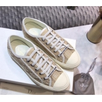 Good Product Dior Walk'n'Dior Sneakers in Cannage Embroidered Cotton Beige 226036