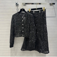 Promotional Chanel Lace Cardigan and Skirt CH032826 Black 2024