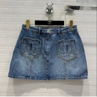 Famous Brand Chanel Denim Skirt CH032833 Blue 2024