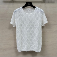 Buy Discount Chanel Wool Short-sleeved Sweater CH040114 White 2024