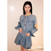 Promotional Louis Vuitton Denim Skirt LV032829 Blue 2024