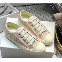 Inexpensive Dior Walk'n'Dior Sneakers in Cannage Embroidered Cotton Pink 226038