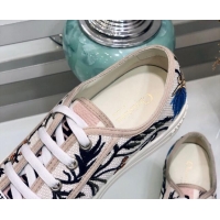 Buy Luxury Dior Walk'n'Dior Sneakers in Embroidered Cotton Pink/Multicolor 226051