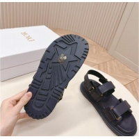 Grade Quality Dior Dioract Flat Strap Sandal in Dark Blue Calfskin 226063